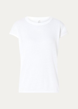 10DAYS Dames Top van mesh met logo in de kleur Wit