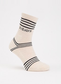 10DAYS Dames Stripes ribgebreide sokken in katoenblend met streepprint in de kleur Beige