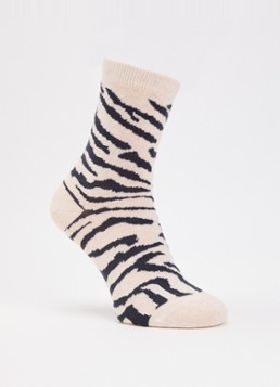 10DAYS Dames Zebra sokken in katoenblend met dierenprint in de kleur Beige