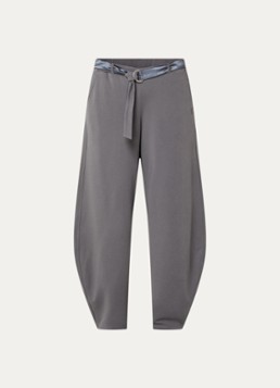 10DAYS Dames High waist tapered fit broek met ceintuur en steekzakken in de kleur Donkergrijs