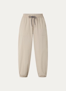 10DAYS Dames High waist tapered fit joggingbroek met logoborduring in de kleur Khaki
