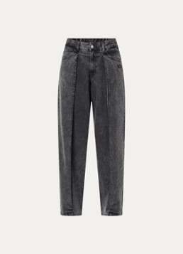 10DAYS Dames High waist straight fit jeans met gekleurde wassing in de kleur Antraciet