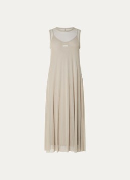 10DAYS Dames Semi-transparante maxi jurk van mesh in de kleur Khaki
