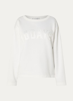 10DAYS Dames Sweater met logo in de kleur Gebroken wit