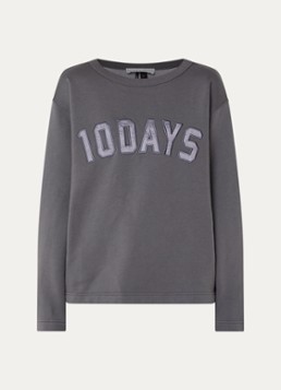 10DAYS Dames Sweater met logo in de kleur Donkergrijs