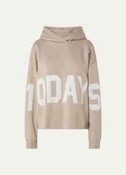 10DAYS Dames Hoodie met logo in de kleur Khaki