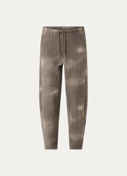 10DAYS Dames Mid waist loose fit broek met print in de kleur Donkerbruin