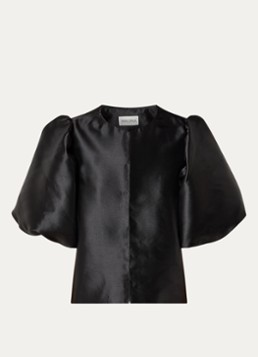 Malina Dames Cleo blouse met pofmouw in de kleur Zwart