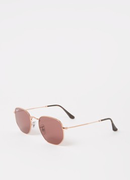 Ray-Ban Retro Heren Hexagonal zonnebril gepolariseerd RB3548N Roségoud - Deal
