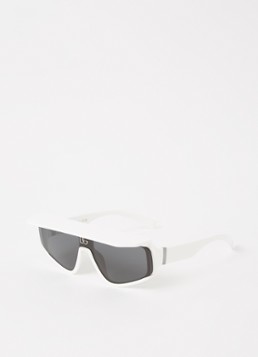 Dolce & Gabbana Shield Heren Shield zonnebril met afneembare zonneklep DG6177 Wit - Deal
