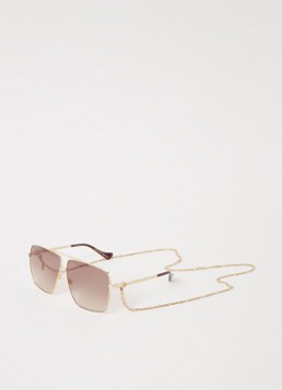 Gucci Dames Piloten zonnebril met brillenkoord GG1087S in de kleur Goud