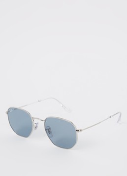 Ray-Ban Heren Hexagonal zonnebril gepolariseerd RB3548N Zilver - Deal