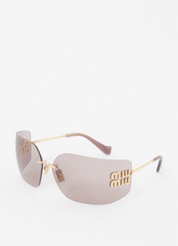 Miu Miu Dames Shield zonnebril MU 54YS Goud - Deal