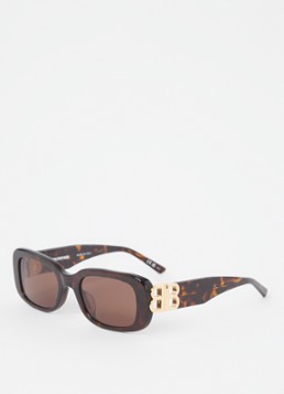 Balenciaga Dames Retro zonnebril BB0310SK Donkerbruin