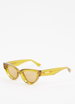 Bottega Veneta Dames Cat Eye zonnebril BV1249S Mosterd - Deal