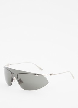 Bottega Veneta Heren Shield zonnebril BV1272S Zilver - Deal