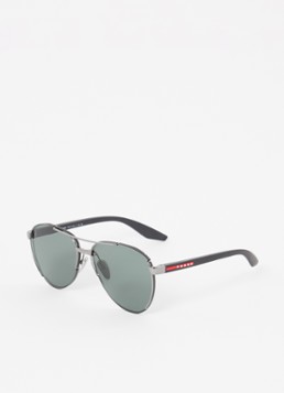Prada Linea Rossa Heren Piloten zonnebril PS51YS Zwart - Deal