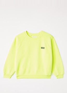 American Vintage Meisjes Izubird sweater met logo in de kleur Neongeel, maat: 7Y = 122