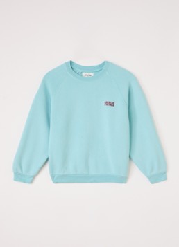 American Vintage Meisjes Izubird sweater met logo in de kleur Lichtblauw, maat: 7Y = 122