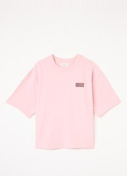 American Vintage Meisjes T-shirt met logo in de kleur Lichtroze, maat: S = 116