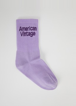 American Vintage Meisjes Clypsun sokken in katoenblend met logo in de kleur Blauw, maat: M = 30-25