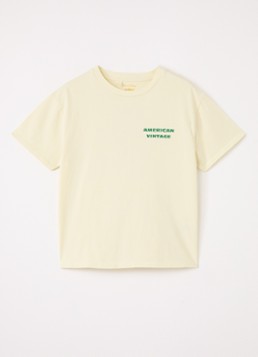 American Vintage Meisjes Fizvalley T-shirt met logo- en backprint in de kleur Beige, maat: 13Y = 158