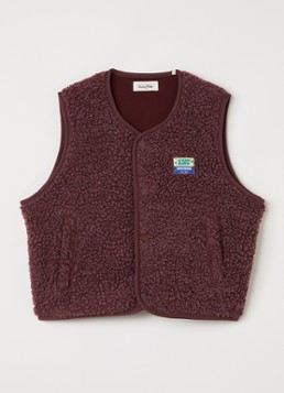 American Vintage Meisjes Hoktown vest van teddy met logo in de kleur Bordeauxrood, maat: XS
