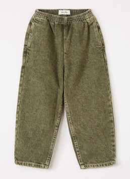 American Vintage Jongens Uzatown straight fit broek met steekzakken in de kleur Olijfgroen, maat: 13Y=158