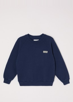 American Vintage Jongens Izubird sweater met logo in de kleur Donkerblauw, maat: 158