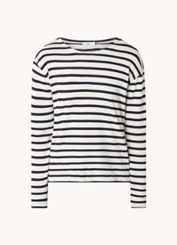 CLOSED Dames Longsleeve met streepprint in de kleur Gebroken wit