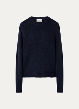 CLOSED Dames Grofgebreide trui in alpaca wolblend in de kleur Donkerblauw