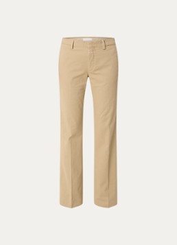 CLOSED Dames Felise mid waist flared fit broek met persplooi in de kleur Khaki