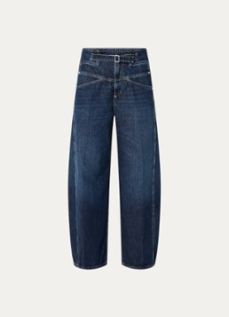 CLOSED Dames Floui-X high waist wide leg jeans met donkere wassing en ceintuur in de kleur Indigo