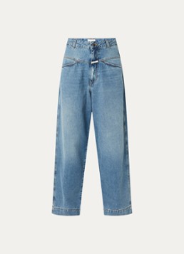 CLOSED Dames Deni-X high waist wide leg jeans met lichte wassing in de kleur Indigo