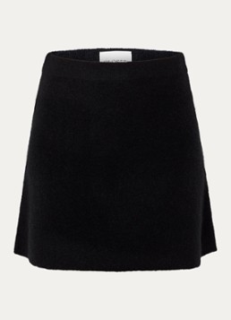 CLOSED Dames Fijngebreide minirok in wolblend in de kleur Zwart