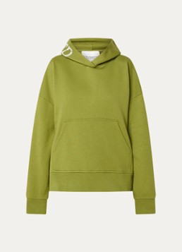 CLOSED Dames Hoodie van katoen met logoborduring in de kleur Groen