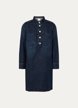 CLOSED Dames Mini denim tuniekjurk met steekzakken in de kleur Indigo