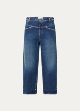 CLOSED Dames Stover-X high waist cropped tapered jeans met donkere wassing in de kleur Indigo