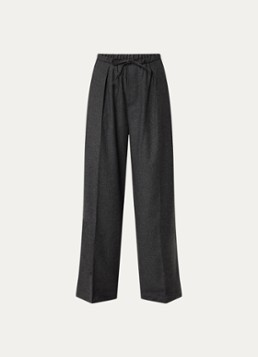 CLOSED Dames Wynston high waist wide fit pantalon in wolblend met steekzakken in de kleur Antraciet