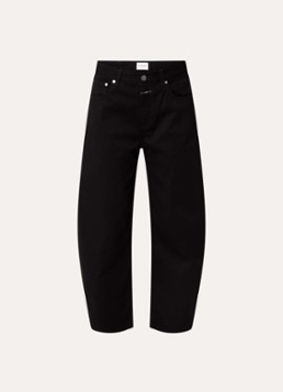 CLOSED Dames Jazzie high waist cropped tapered jeans met gekleurde wassing in de kleur Zwart
