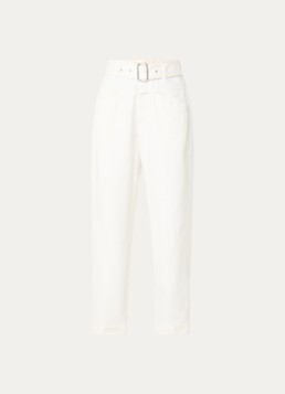 CLOSED Dames Deni-X high waist loose fit jeans met ceintuur in de kleur Ivoor