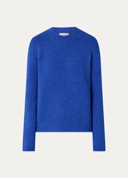 CLOSED Dames Grofgebreide trui in alpaca wolblend met stretch in de kleur Kobaltblauw