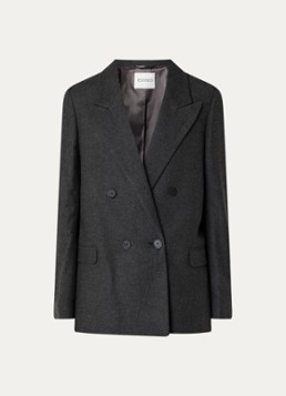 CLOSED Dames Double-breasted blazer in wolblend in de kleur Antraciet