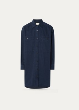 CLOSED Dames Oversized mini blousejurk met borstzakken in de kleur Donkerblauw