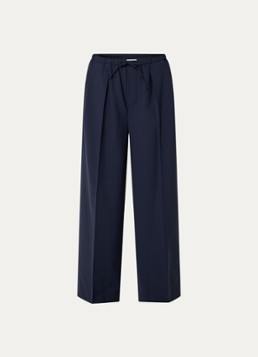 CLOSED Dames Wynston high waist wide fit pantalon in wolblend met steekzakken in de kleur Donkerblauw