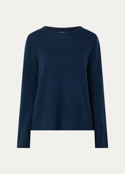 CLOSED Dames Fijngebreide trui van wol in de kleur Blauw