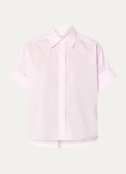 CLOSED Dames Turn-up blouse van katoen in de kleur Lichtroze