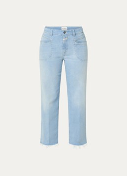 CLOSED Dames Mira-x mid waist straight leg cropped jeans met lichte wassing in de kleur Indigo