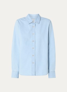 CLOSED Dames Blouse van chambray in de kleur Lichtblauw