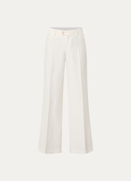 CLOSED Dames Flye high waist straight fit broek met steekzakken in de kleur Gebroken wit